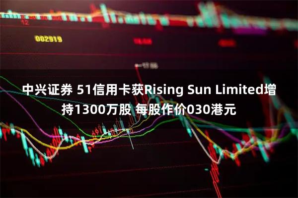 中兴证券 51信用卡获Rising Sun Limited增持1300万股 每股作价030港元