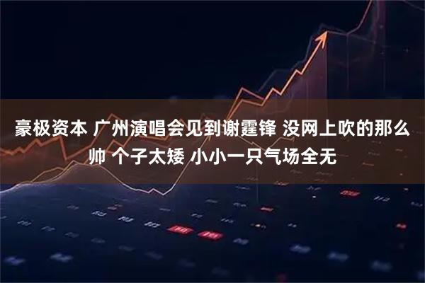 豪极资本 广州演唱会见到谢霆锋 没网上吹的那么帅 个子太矮 小小一只气场全无